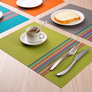 Aspire 4PCS Easy to Clean Exquisite Woven Placemats