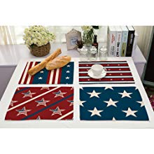 GOGO Pack of 4 Cotton Placemats Tablecloth Washable Kitchen Table Cloth 1/16" Thickness
