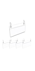 Muka 100 Pcs Wire Shelf Label Holder Double Hanging Buckle Plastic Retail Price Hang Tag for Supermarket Warehouse 3.15" x 2.16"