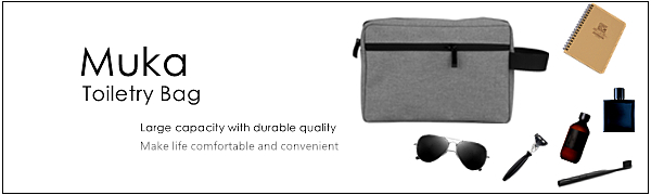 Muka Toiletry Bag,Small Travel Dopp Kit,Water-resistant Shaving Bag for Men and Women