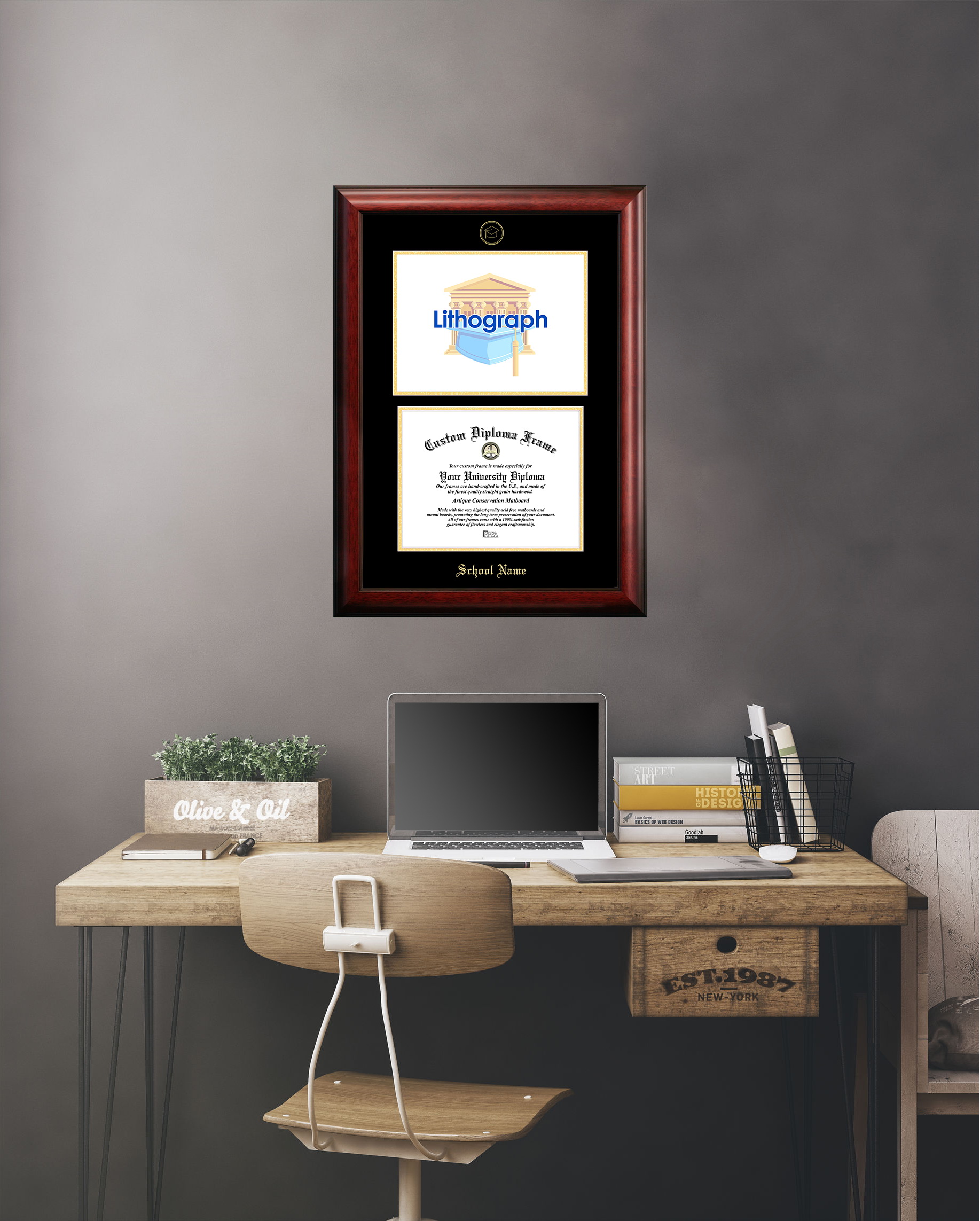 Campus Images AZ996LSED-1185 University of Arizona 11w x 8.5h Silver Embossed Diploma Frame with Campus Images Lithograph