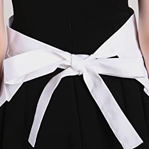 TOPTIE 2 PCS Maid Waist Aprons with Two Pockets, Christmas Cotton White Ruffles Half Apron for Women