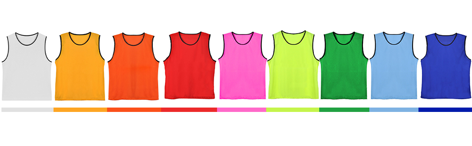 Soccer Pinnies Scrimmage Training Vests for Adult & Youth Sports Accessories Jerseys (12 Pack)
