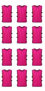 TOPTIE Soccer Pinnies Scrimmage Vests (12 Pack) Sports Jersey for Youth Adult