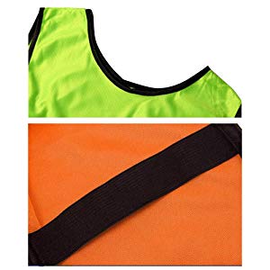TOPTIE Soccer Pinnies Scrimmage Vests (12 Pack) Sports Jersey for Youth Adult