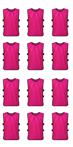 TopTie Sets of 12 (#1-12) Numbered Training Vest, Soccer Pinnies