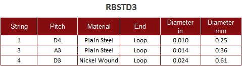 Roosebeck RBSTD3 Trail Dulcimer 3-String Set