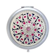 ALICE 12 Sets Silvery Hollow Design Purse Mirrors, Double-Sided Mirrors, Wholesale Price