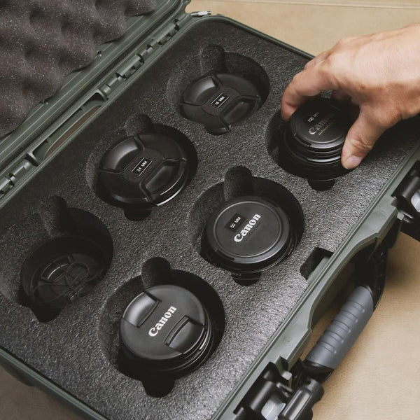NANUK 918 Waterproof Hard Case with Custom Foam Insert for 6 Lenses