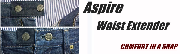 Aspire Elastic Pants Waist Extender, Comfort Button Extender for Jeans Stretch