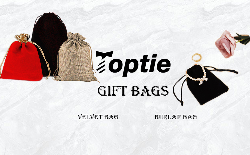 TOPTIE Custom 50 PCS Velvet Gift Pouches with Logo, Gold-Trimmed Jewelry Bag with Drawstrings for Party Favors