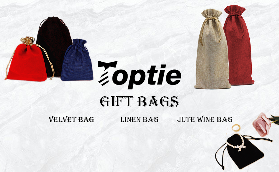TOPTIE 12 Pcs Burlap Wine Bags for 750ml Bottle, Hessian Wine Bottle Drawstring Gift Bags, 14 x 6 Inches