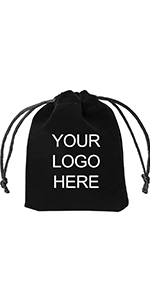 TOPTIE Custom 50 PCS Burlap Gift Wrap Bags with Logo, Print Drawstring Jewelry Pouches Party Favor Bags