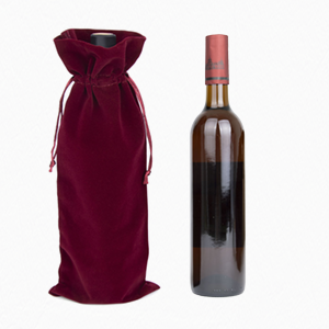 TOPTIE 12 PCS Velvet Gift Wrap Bags for Wine Bottle 750ml, 6.3 x 15 Inches Drawstrings Bags, Wedding Party Accessories