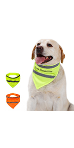 Muka Reflective Safety Pet Triangle Bandana Washable Hook & Loop Scarf for Dog / Cat