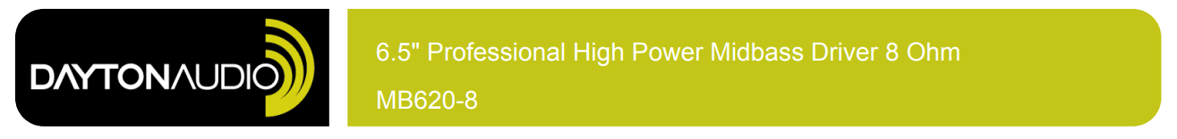 Dayton Audio MB620-8 6-1/2" Professional High Power Midbass Driver 8 Ohm