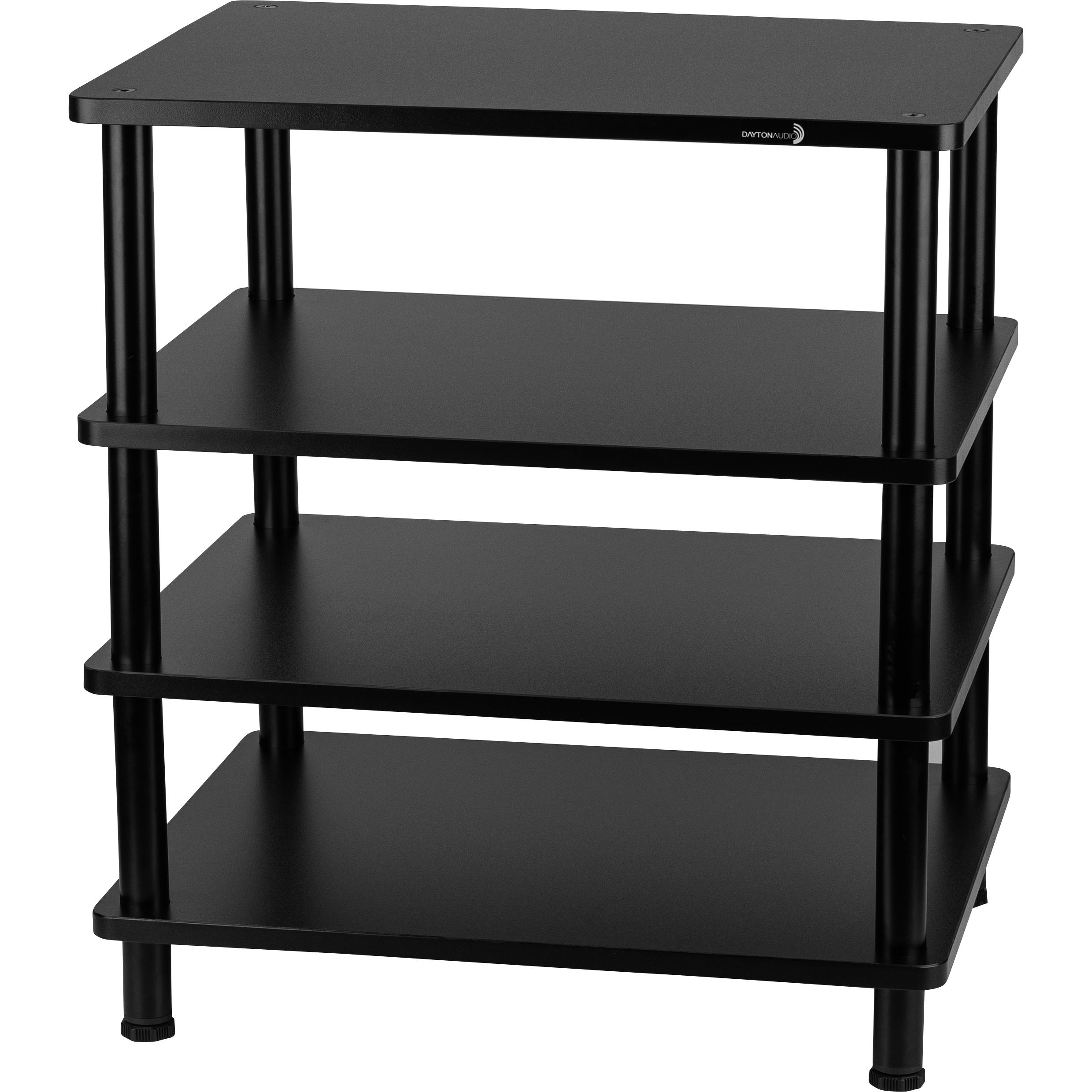 Dayton Audio 4 Tier Modular Stand Audio Component A/V Equipment Rack, Black