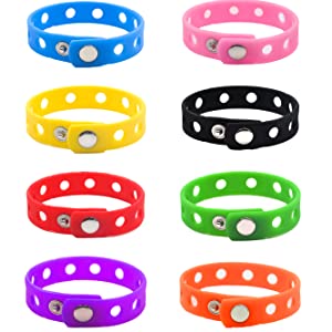 Muka 20/60 PCS Adjustable Silicone Wristbands with Holes 7 Inch Cute Bracelets for Boys Girls Prize Birthday Gift