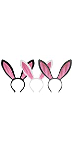TOPTIE Plush Animal Headbands for Easter Decoration, Ear Horn Hair Hoop for Kids & Adults, Birthday Dress-Up Party Supplies
