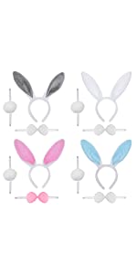 TOPTIE Easter Bunny Ears Headbands, Christmas Rabbit Ears Costume Headwear for Adults & Kids, Cosplay Festival Party Supplies