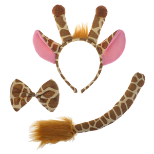 TOPTIE Combined 3 PCS Animal Ears Headband Bow Tie Tail, Zoo Jungle Animals Dress up Christmas Party Costume Accessories