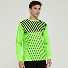 TOPTIE Long Sleeve Soccer Goalkeeper Jersey with Sponge Protector for Adult Youth, Arm Padded Goalie Shirt