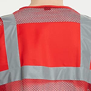 TOPTIE Pack of 5 Wholesale Unisex Volunteer Vest Safety Reflective Running Cycling Mesh Vest with Pockets