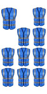 High Visibility Mesh 5 Points Break Away Safety Vest with 3.5" Reflective Back X Pattern, Inside Pockets, Meets ANSI/ISEA Standards, Tear Away Vest