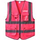 GOGO 7 Pockets High Visibility Zipper Front Safety Vest With Reflective Strips
