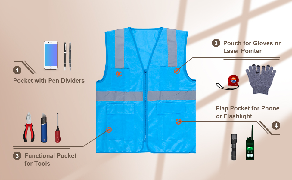 Opentip Pocket Safety Vest - Pocket Detail