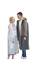 TOPTIE Reusable Raincoat, Adult Hooded Rain Jacket Waterproof, Unisex Rain Coat