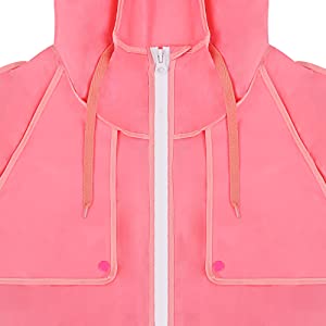 TOPTIE Reusable Raincoat, Adult Hooded Rain Jacket Waterproof, Unisex Rain Coat