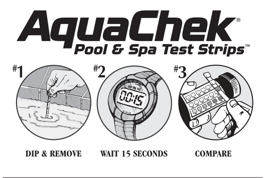 AquaChek 511242A Water Testing, Test Strips, AquaChek, Test Strips, Free Chlorine, pH, Alk & Cyanuric Acid, 50 Per Bottle