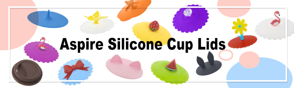 Aspire Reusable Silicone Cup Lids, Mug Cover Sealing Dust