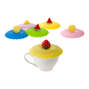 Aspire Silicone Hot Cup Lids, Lovely Fruit Mug Covers Party Accessories