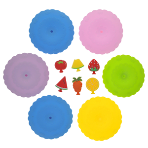 Aspire Silicone Hot Cup Lids, Lovely Fruit Mug Covers Party Accessories