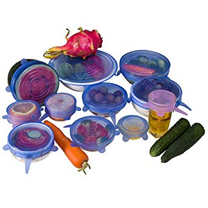 Aspire 6 PCS Silicone Stretch Lids, 6 Sizes Food Storage Covers for Bowls Fit Most Containers