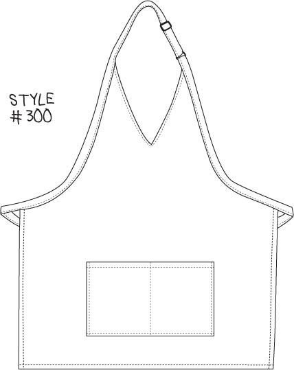 DayStar 300 V-Neck Tuxedo Apron w/ Center Divided Pocket