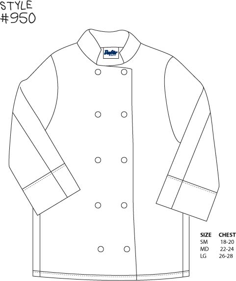 DayStar 950 Long Sleeve Child Chef Coat