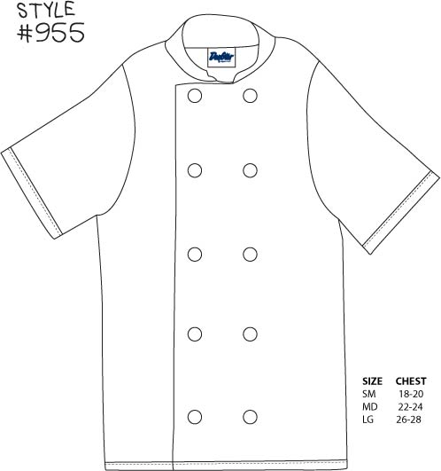 DayStar 955 Short Sleeve Child Chef Coat