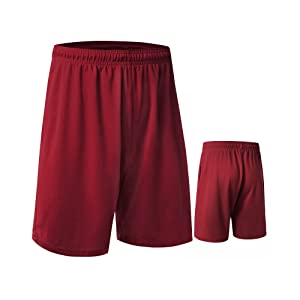 TOPTIE Big Boys 2 / 3 Packs Soccer Shorts Athletic Running Shorts with Pockets