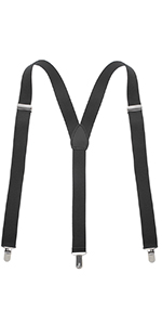 TopTie Mens Y Shape Suspenders Adjustable Elastic Solid Color 1 Inch Bow Tie Set