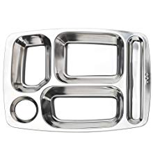 Aspire Dinner Plate for Cafeteria, 304 Stainless Steel Divided Tray, 1 Pc