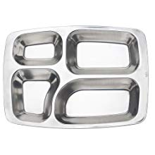 Aspire Cafeteria Food Trays, 304 Stainless Steel Camping Trays, 3 Pcs