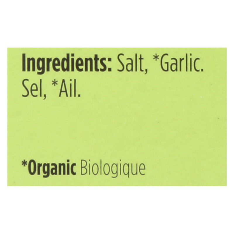 Spicely Organics - Organic Garlic Salt - Case of 6 - 0.8 oz.