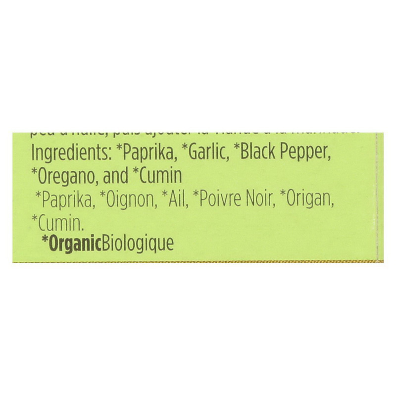 Spicely Organics - Organic Fajita Seasoning - Case of 6 - 0.4 oz.