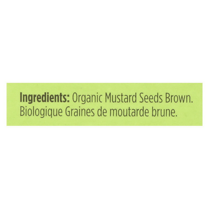 Spicely Organics - Organic Mustard Seed - Brown - Case of 6 - 0.6 oz.