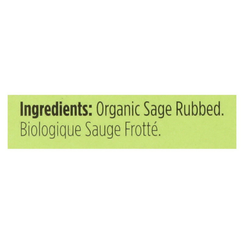 Spicely Organics - Organic Sage - Rubbed - Case of 6 - 0.1 oz.