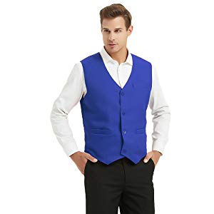 5 Packs Unisex Waiter Uniform Vest Bartender Waitress Botton Workwear with Pockets for Men Women