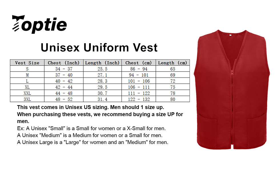 5 Pack Volunteer Vest Waiter Bartender Work Uniform, Supermarket Clerk Workwear